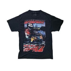 Vintage F1 Speedway Racing T-Shirt Men’s L Black Graphic Tee